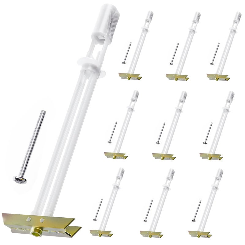 PRLF Drywall Anchor with Included Bolts for 1/4”-20, Heavy Duty Hollow Wall Anchors for TV Mounting Kit, Stainless Steel Hollow Wall Anchors Holds up to 270lbs Each in 1/2” Drywall (Pack of 10) - Image 1